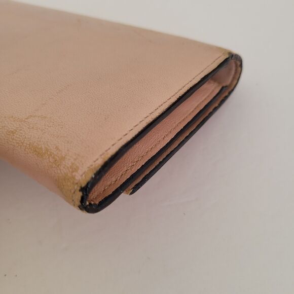 Chloe Leather Envelope Wallet Light Blush Pink Large Boho Bow Cute Clutch Long - Picture 5 of 12